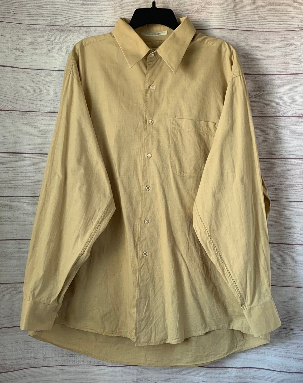 Joseph Abboud Men's Yellow Gold Egyptian Cotton Dress Shirt Size 18 (36/37)